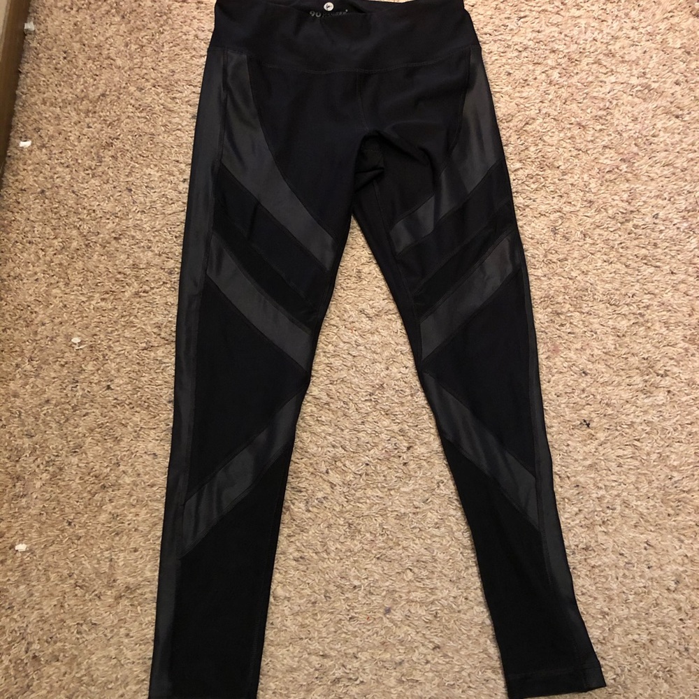 90 Degree Black Cutout Shear Workout Leggings